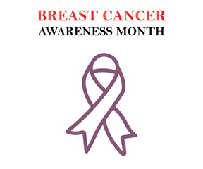 Breast Cancer Awareness Month of October with ribbon Vector illustration