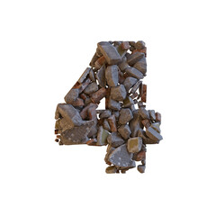 Stones & Bricks 3D Alphabet or Lettering