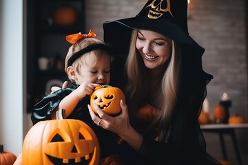 Fototapeta premium Happy Halloween Concept. Halloween Background. Halloween Theme. Generative Ai