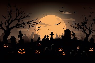 Happy Halloween Concept. Halloween Background. Halloween Theme. Generative Ai