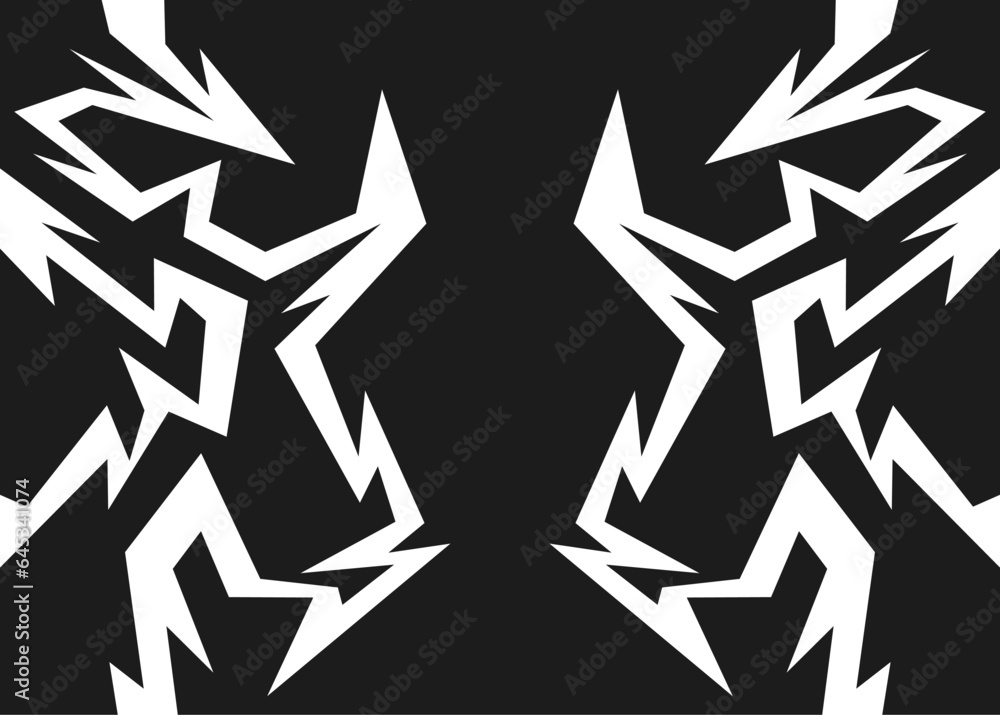 Poster abstract background with geometric sharp and spike line pattern. geometric tribal pattern