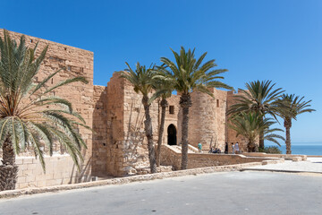Borj El Kebir, Borj El Ghazi Mustapha an ancient castle in Houmt El Souk, Tunisia on the island of Djerba. - obrazy, fototapety, plakaty