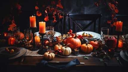 Halloween table and decoration
