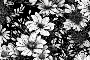 black and white floral pattern