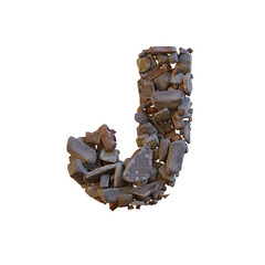 Stones & Bricks 3D Alphabet or Lettering