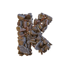 Stones & Bricks 3D Alphabet or Lettering