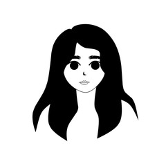 image of a woman's face on a white background