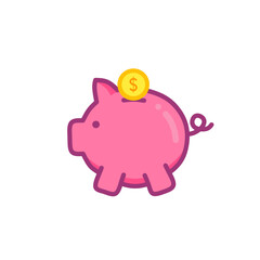 Money or financial vector icon. Dollar coin, money stack, wallet, banknote finance symbols