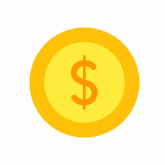 Money or financial vector icon. Dollar coin, money stack, wallet, banknote finance symbols