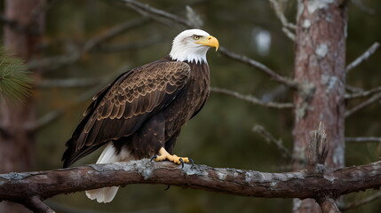 Fototapeta premium Bald Eagle Wild Animal - Generative AI