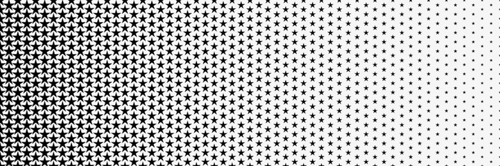 Sideway Gradient background with stars Halftone dots design Light effect Vector isolated object for website, card, poster. Stars gradient vector illustration, horizontal seamless.
