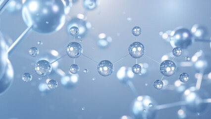 diethyl ether molecular structure 3d, flat model, simply ether, structural chemical formula view from a microscope