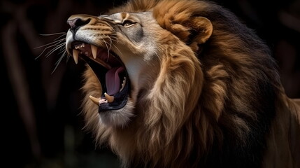 Lion - Male Lion Wild Animal - Generative AI