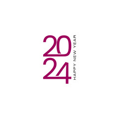 2024 calendar design elements elegant contrast numbers layout. People enters the year 2024, creative idea.Happy new year 2024 with retro typography concept.2024 logo icon, New Year logo. 