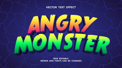 angry monster editable 3d text effect © hafid