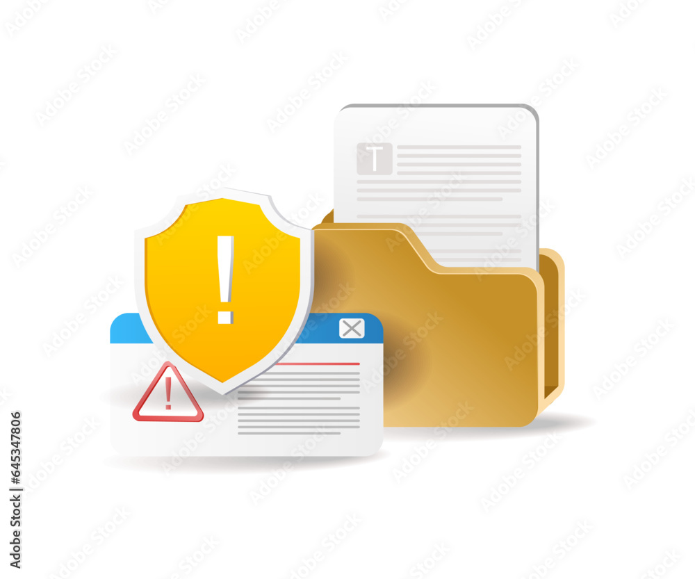 Aufkleber server computer folder system security warning