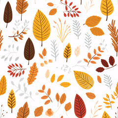Obraz premium Seamless Pattern of Autumnal Orange Leaves: A Background of Fall Foliage