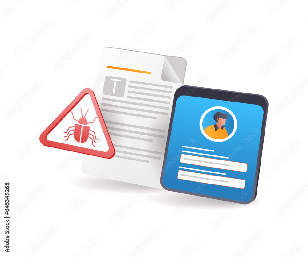 Poster search for malware viruses attacking personal data