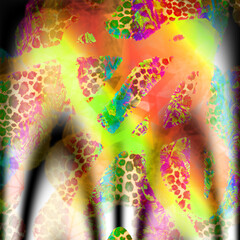 combination of colorful  leopard snake tiger textures textile collage pattern