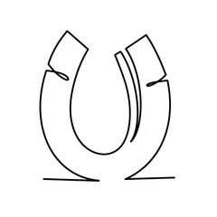 Vector continuous one line Magnet illustration