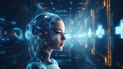 Fototapeta na wymiar AI Revolution: Imagining Tomorrow's Industries