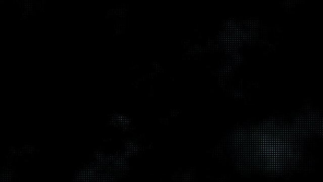 Animated light blue abstract technology dark background random dots and grid 4K.