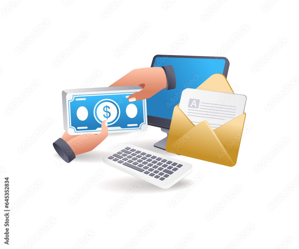 Aufkleber get paid via computer