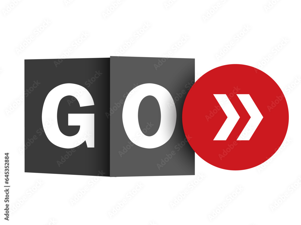 Poster go red and gray vector web button