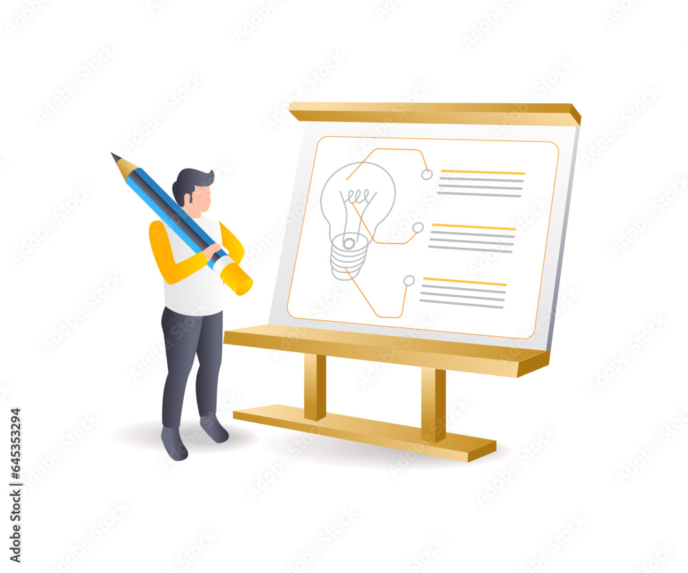 Poster Create a management new product idea concept