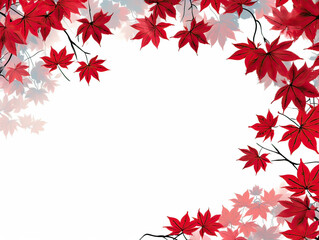 Frame design of maple leaves on the white background