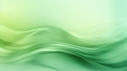 Background with smooth lines in green gradient colors. Glowing wavy lines