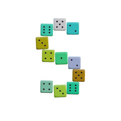 Casino Dice Game 3D Alphabet or Lettering