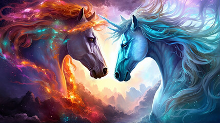 Obraz na płótnie Canvas casal de cavalos 