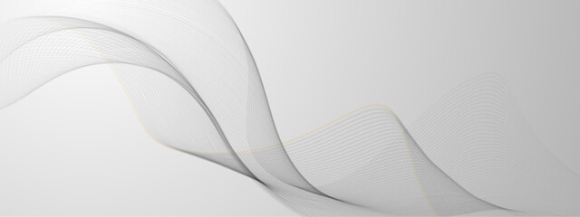  Abstract grey white wave lines dynamic flowing colorful light isolated background. illustration design element in concept of music, party, technology, modern, wallpaper, business card, banner, flyers