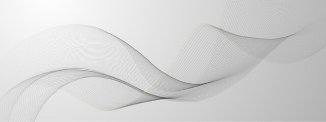  Abstract grey white wave lines dynamic flowing colorful light isolated background. illustration design element in concept of music, party, technology, modern, wallpaper, business card, banner, flyers