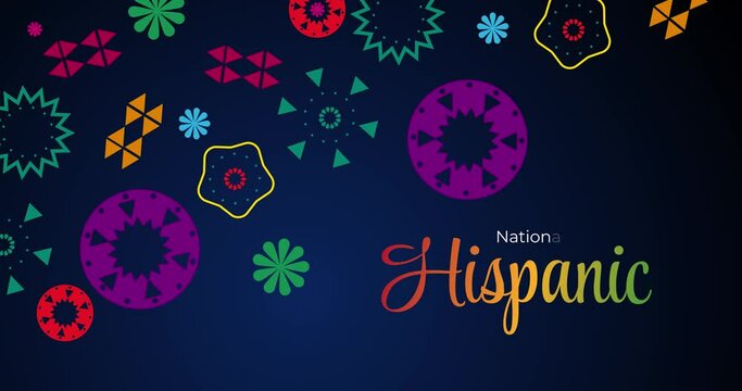 Hispanic National Heritage Month in September and October. Hispanic and Latino culture. Latin American animation 4k