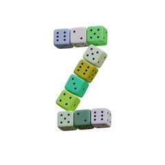 Casino Dice Game 3D Alphabet or Lettering