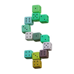 Casino Dice Game 3D Alphabet or Lettering