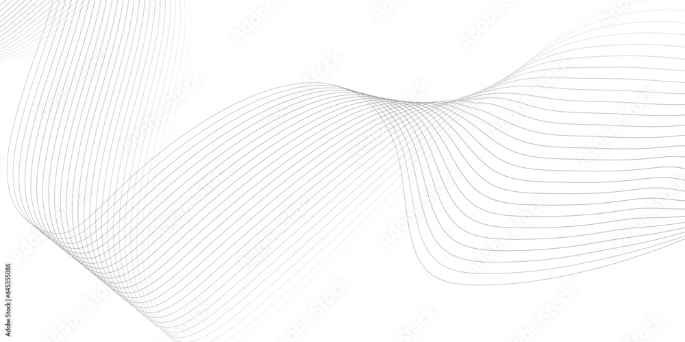 Wall mural abstract grey white wave lines dynamic flowing colorful light isolated background. illustration desi