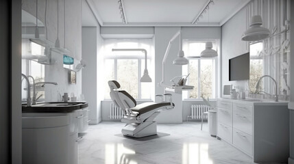 dentist office. Modern dental cabinet.Modern dental office interior
