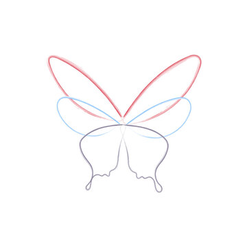 Butterfly wings vector graphic, Hand drawn butterfly wings