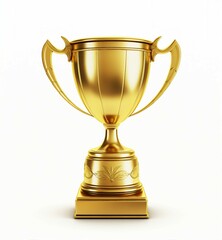 A golden trophy on a white background