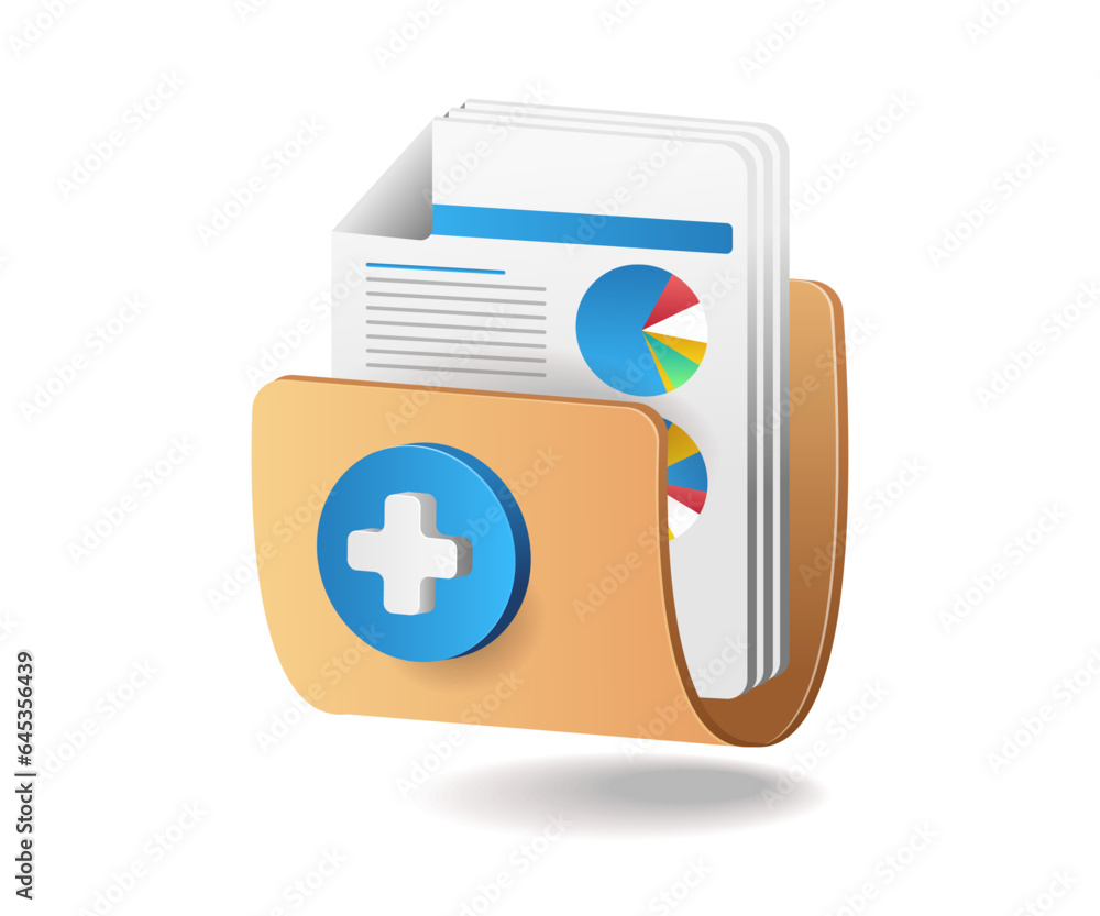 Poster Add data stored in the folder flat illustration