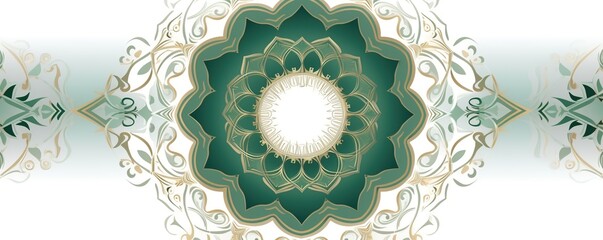 Free photo Islamic Ornament Border Luxury Abstract White Background with Copy Space for Text. generative AI