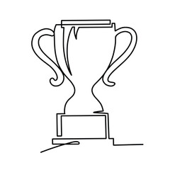Vector continuous one line Winner Trophy illustration