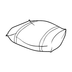 pillow line vector illustration