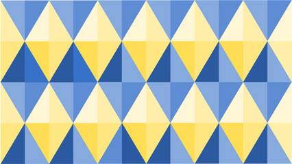 Blue and Yellow Seamless Triangular Pattern 