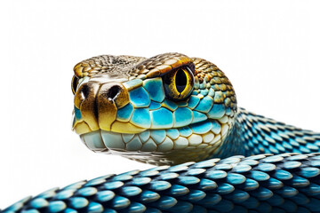 A snake on a light background. Generative AI