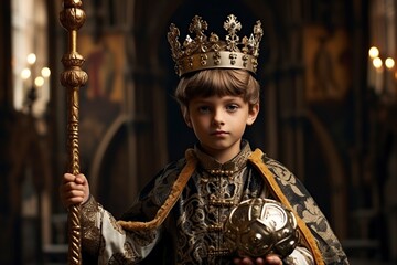 the boy is the king in the palace