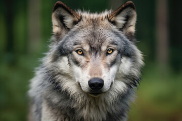 Naklejka na ściany i meble Gray wolf in the wild